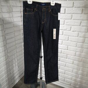 NWT Old Navy Girls Size 14 Regular Dark Wash Straight Fit Jeans